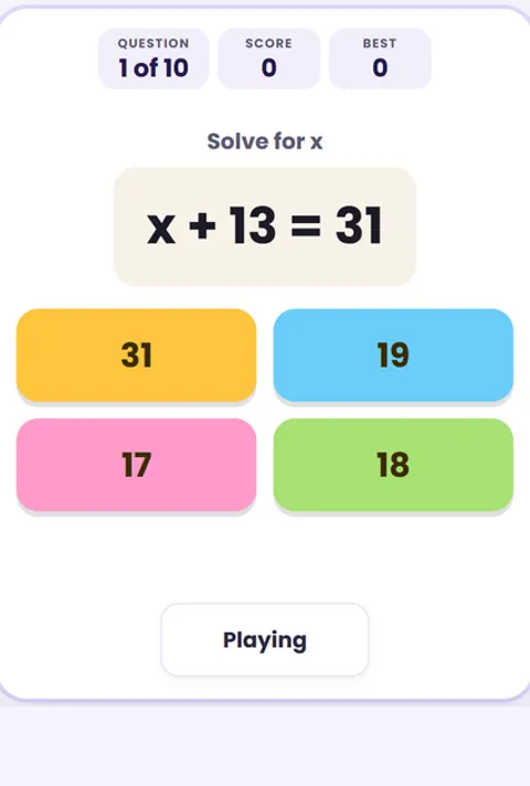 Screenshot of Algebra