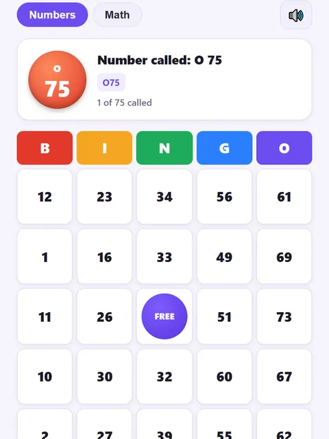 Screenshot of Bingo