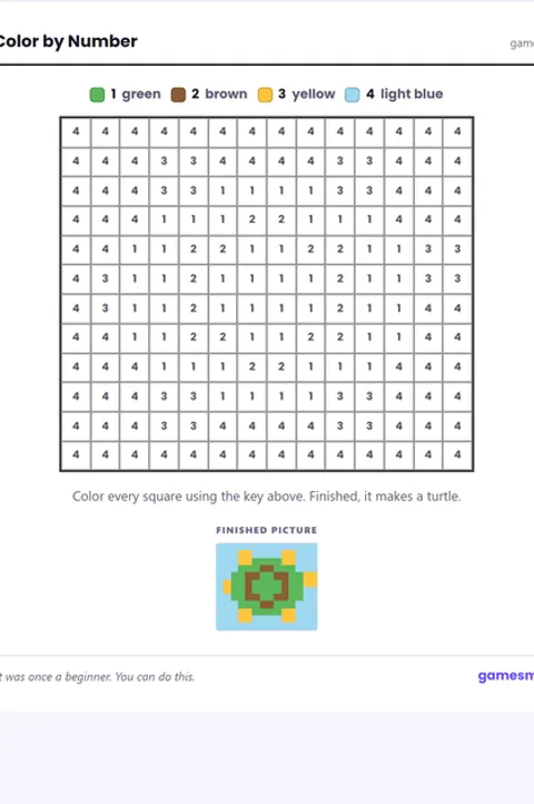 Screenshot of Color by Number Turtle