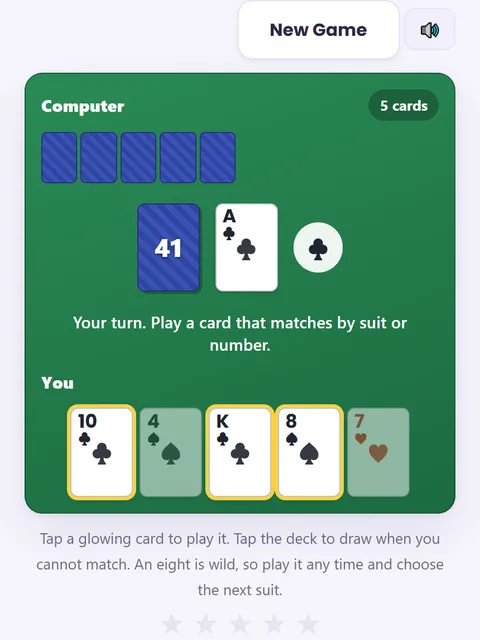 Screenshot of Crazy Eights