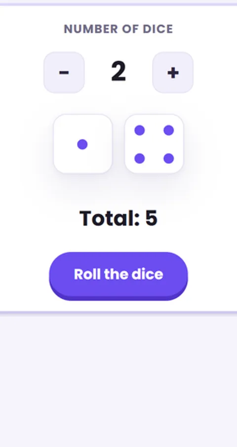 Screenshot of Dice Roller
