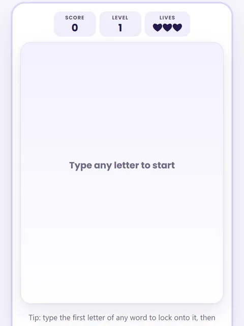 Screenshot of Falling Words