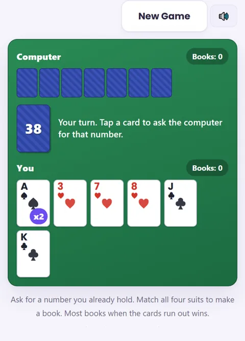 Screenshot of Go Fish