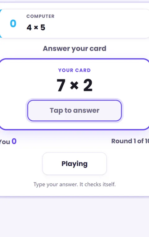 Screenshot of Multiplication War