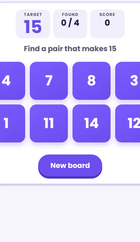 Screenshot of Number Bonds