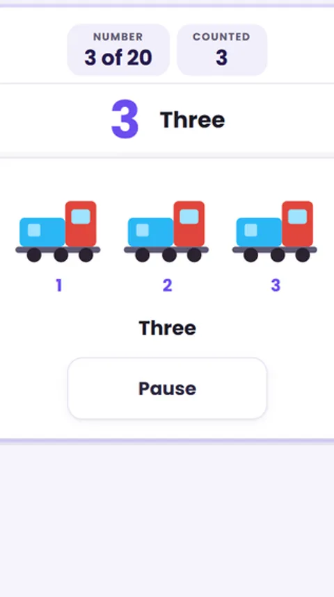 Screenshot of Learn Numbers 1 to 20