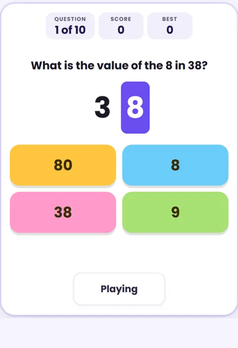Screenshot of Place Value