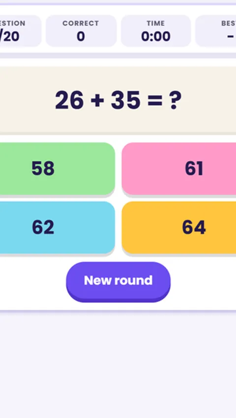 Screenshot of Quick Math