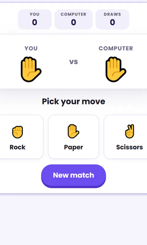 Screenshot of Rock Paper Scissors