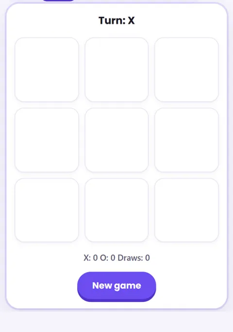 Screenshot of Tic Tac Toe