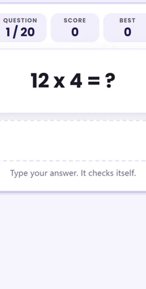 Screenshot of Times Tables