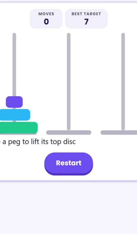 Screenshot of Tower of Hanoi