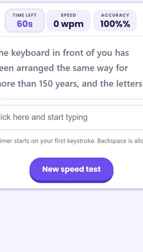 Screenshot of Typing Speed Test