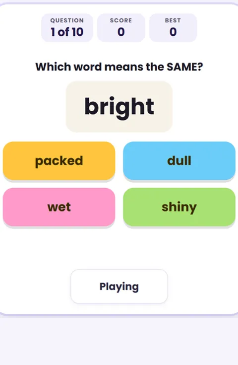 Screenshot of Vocabulary