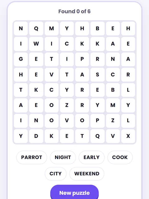 Screenshot of Classic Word Search